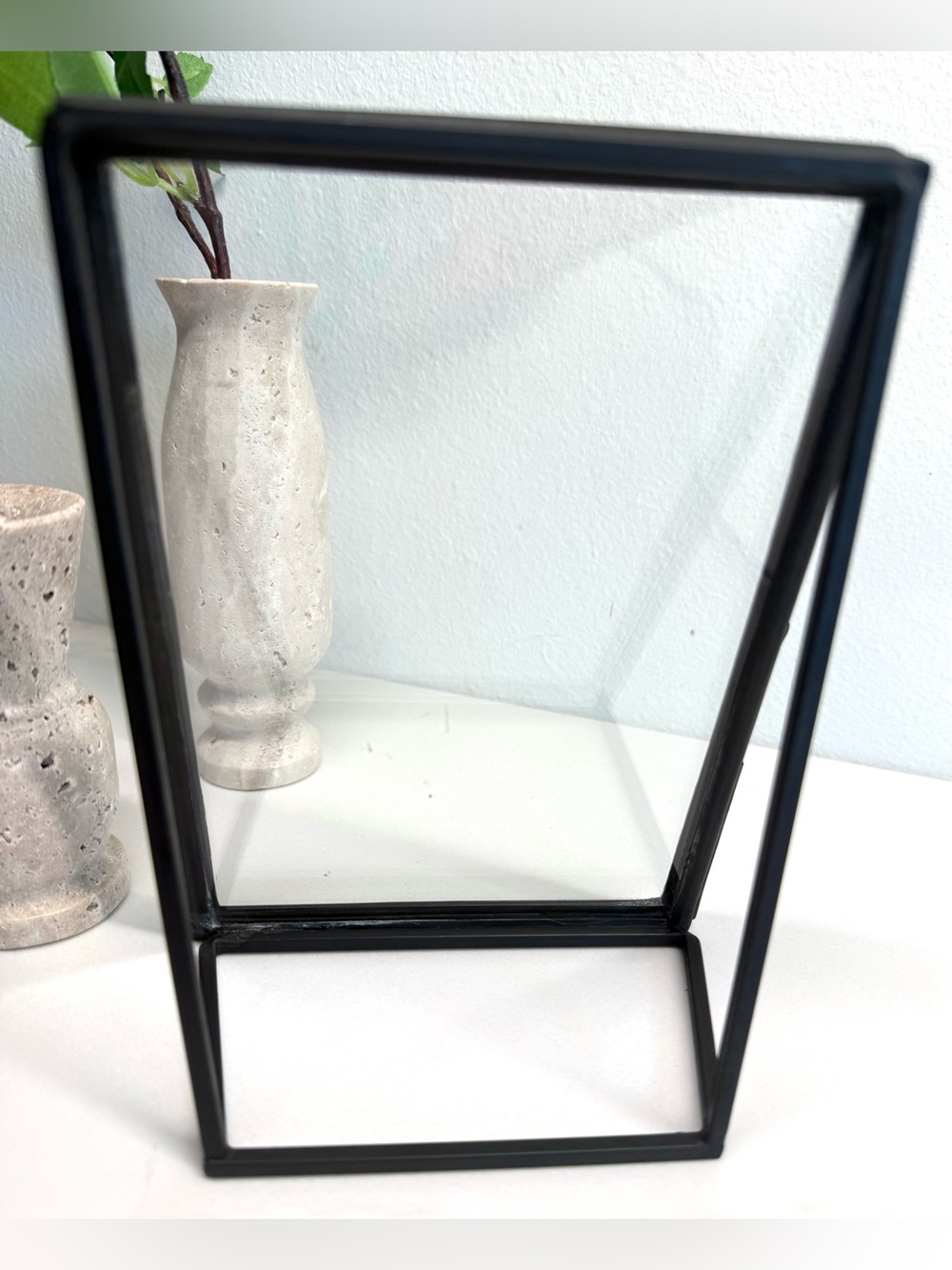 Magnolia Home Joanna Gaines Black Metal & Glass Floating Picture Frame 5x7 - Picture 4 of 5